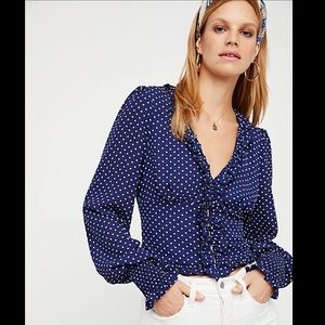 Free People Smell The Roses Dot Blouse